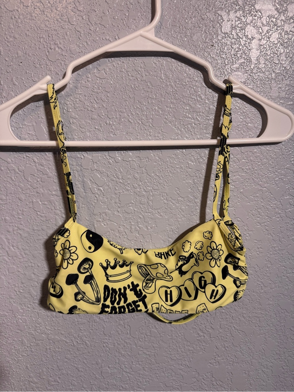 Yellow Graphic Swim Top
